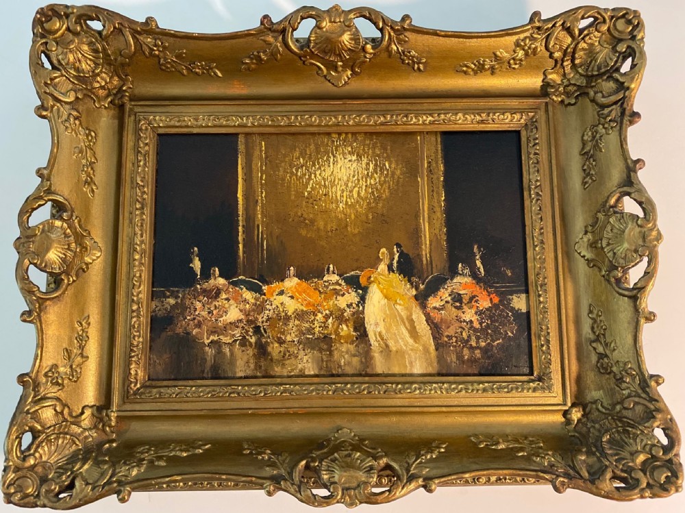 Berlin School Oil on Panel of Ballroom Scene