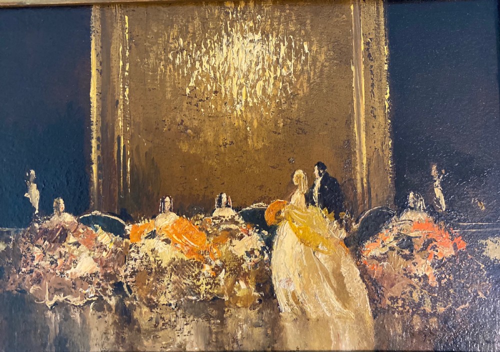 Berlin School Oil on Panel of Ballroom Scene View II