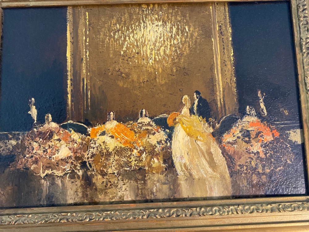 Berlin School Oil on Panel of Ballroom Scene View III
