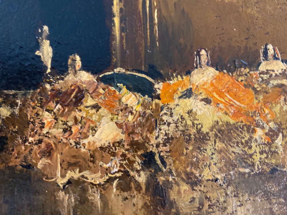 Berlin School Oil on Panel of Ballroom Scene View V