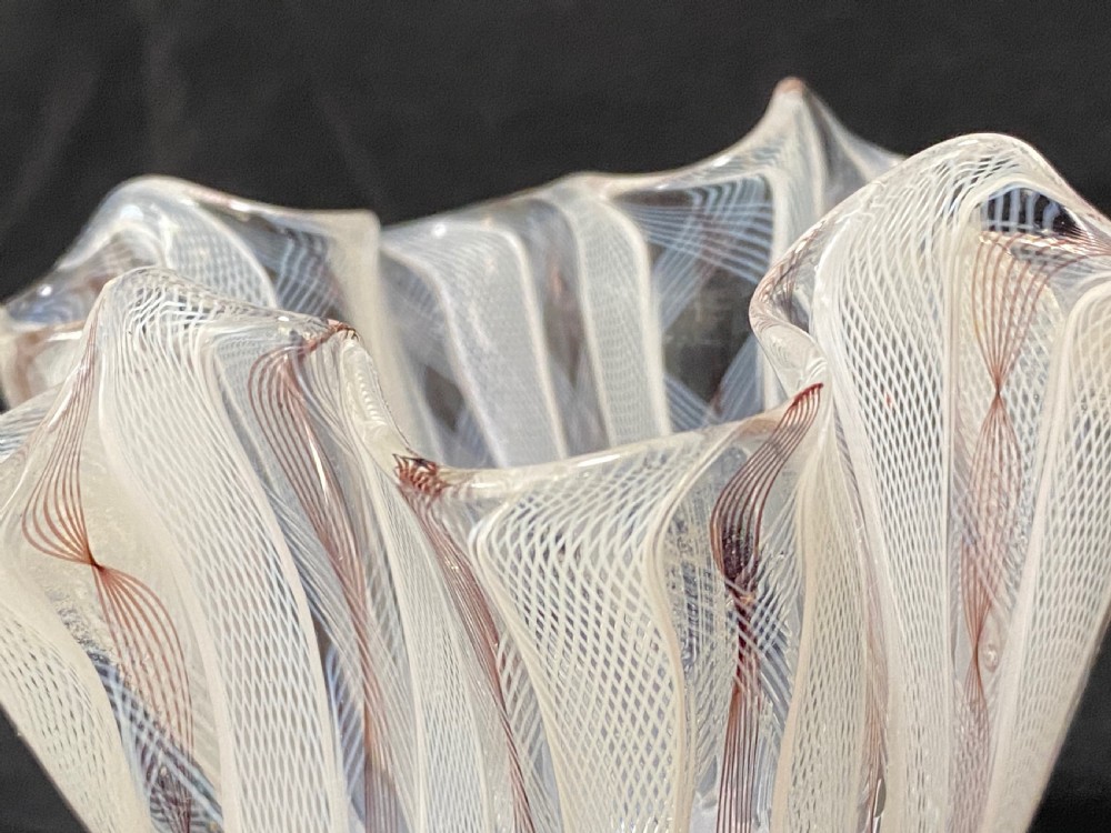 Pair of Italian Murano Glass Handkerchief Vases View III