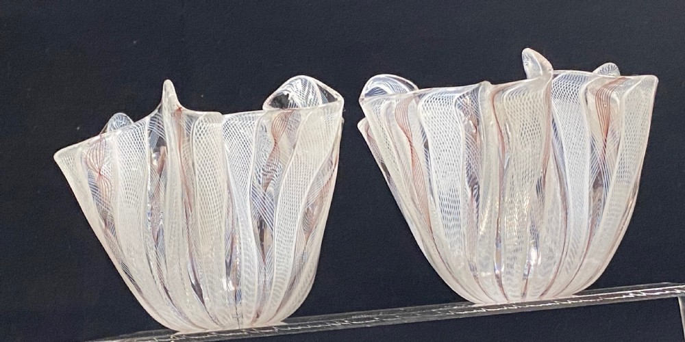 Pair of Italian Murano Glass Handkerchief Vases View IV
