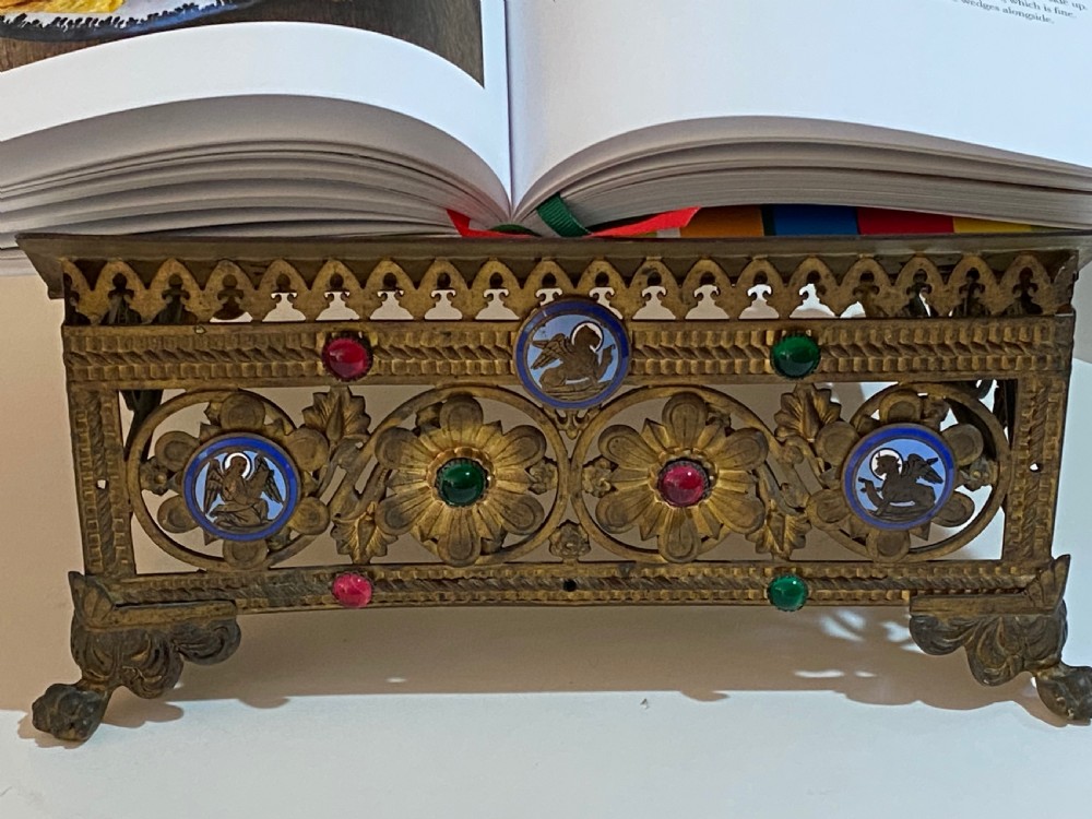 French Gilt Filigree Metal and Gemstone Church Lectern. 1884. View III