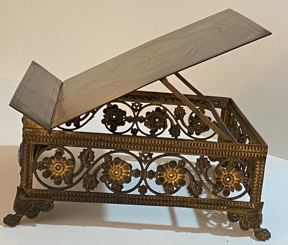 French Gilt Filigree Metal and Gemstone Church Lectern. 1884. View V