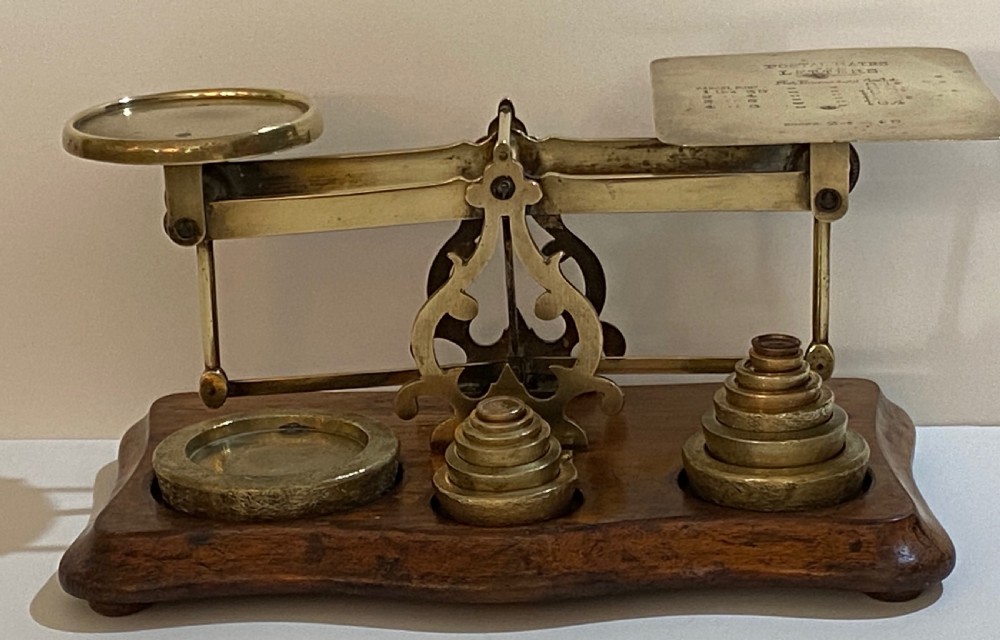 Brass and Mahogany Letter Scales of Large Size,with Weights. View II