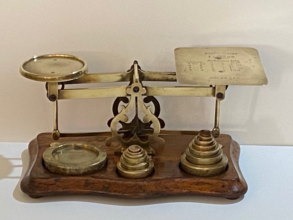 Brass and Mahogany Letter Scales of Large Size,with Weights. View III