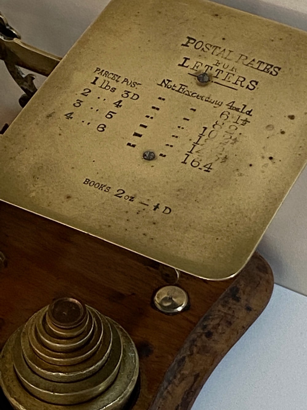 Brass and Mahogany Letter Scales of Large Size,with Weights. View IV