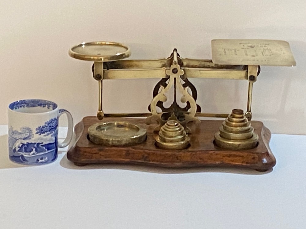 Brass and Mahogany Letter Scales of Large Size,with Weights. View VI