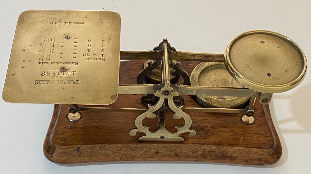 Brass and Mahogany Letter Scales of Large Size,with Weights. View VII