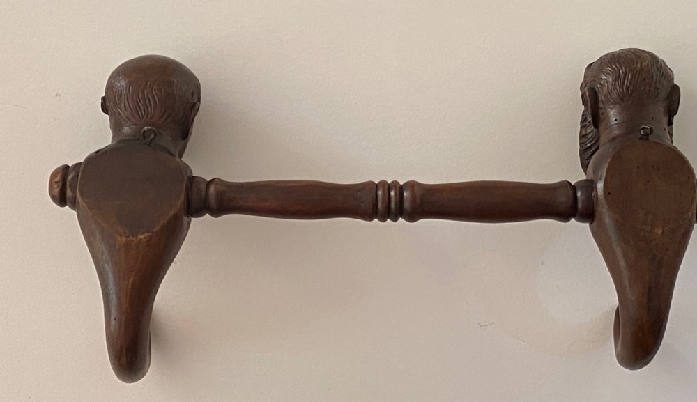 19th Century Kaiser Wilhelm and Otto Von Bismark Black Forest Coat Hook View XIII