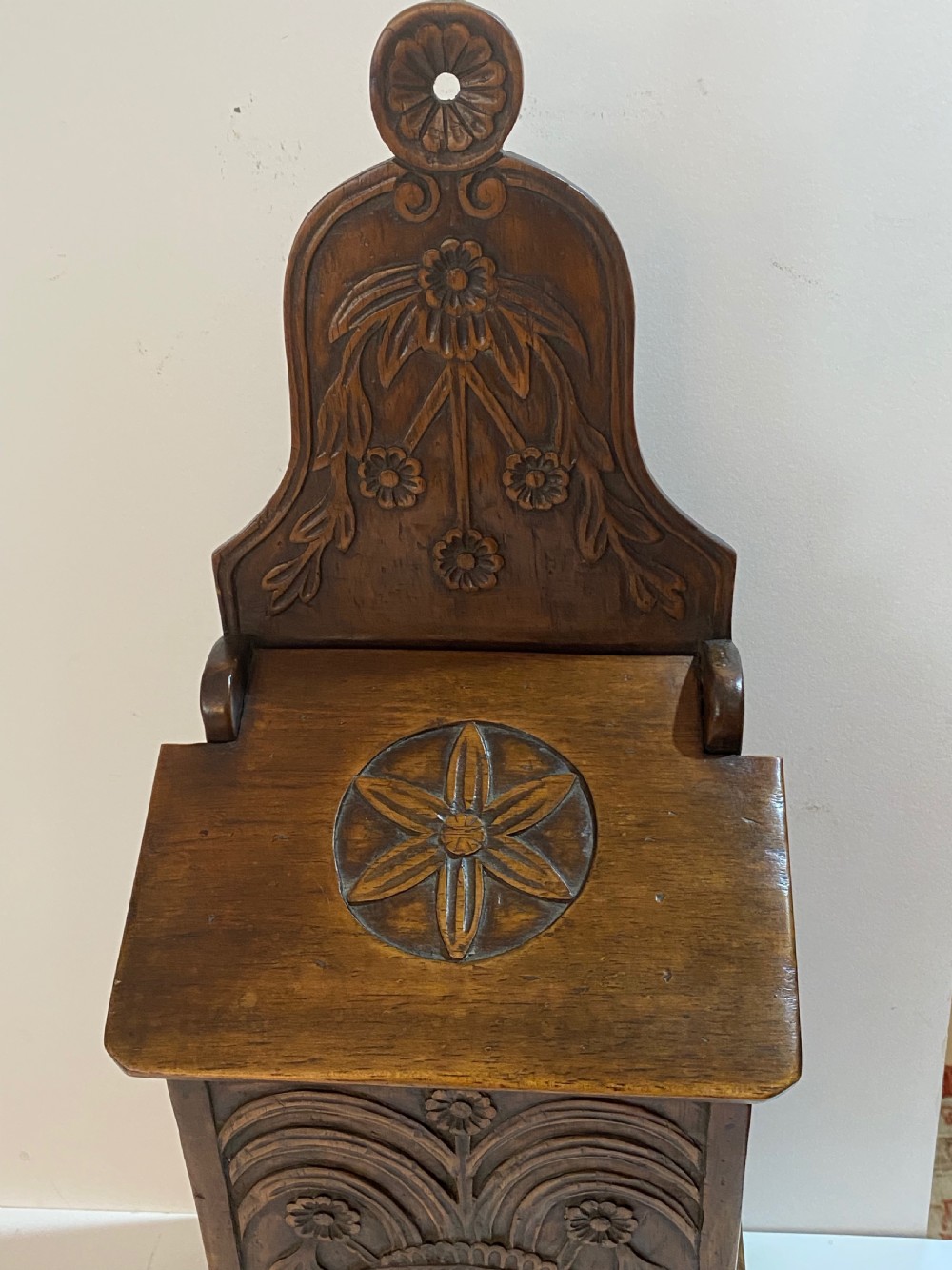 Walnut Carved Candle Box View IV