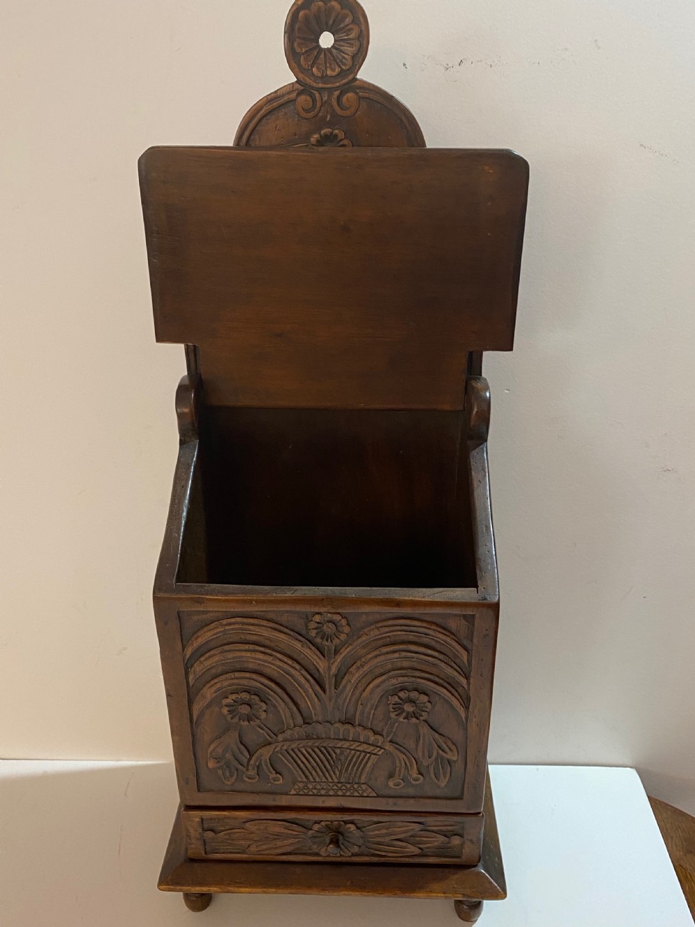 Walnut Carved Candle Box View VI