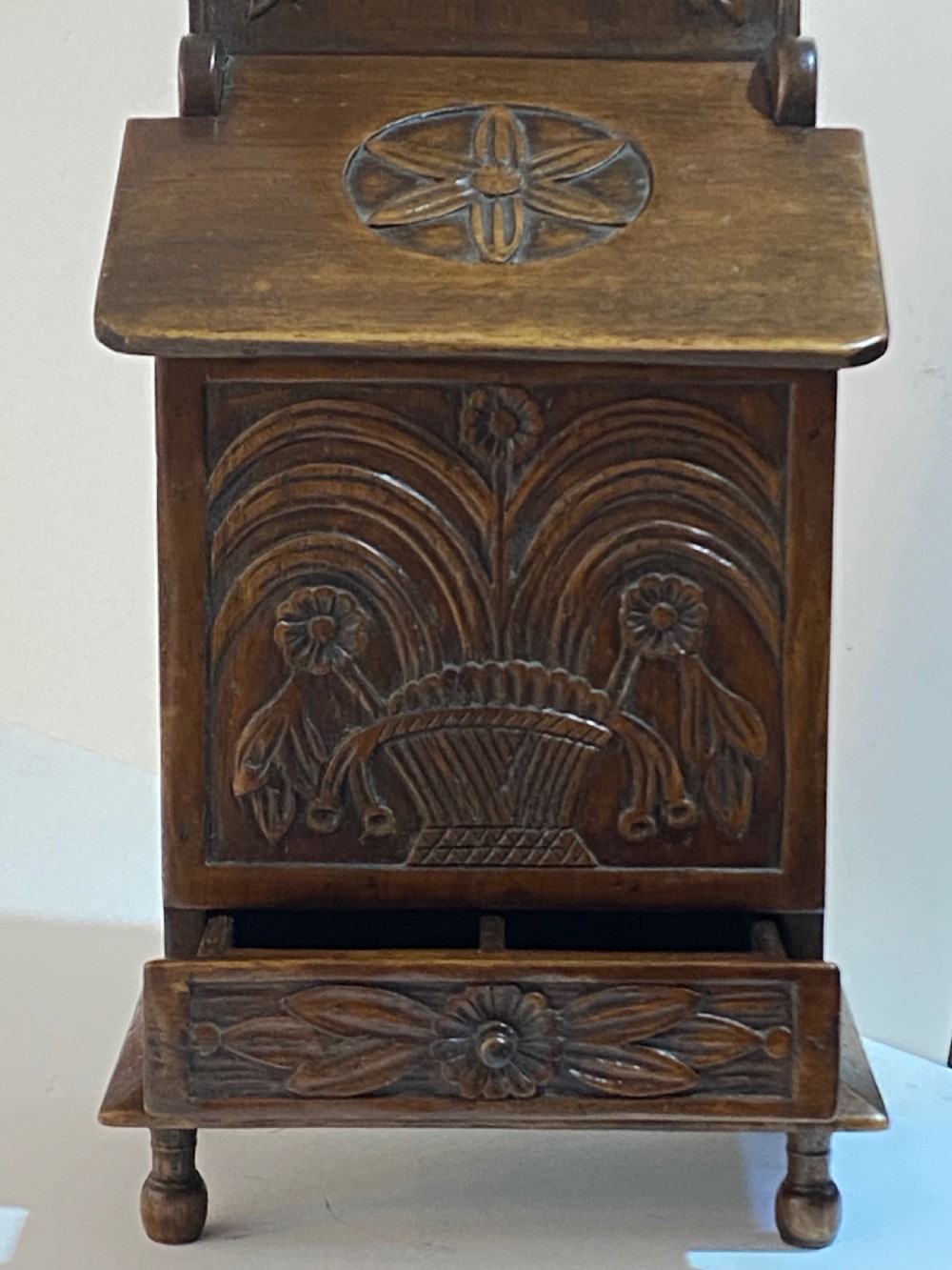 Walnut Carved Candle Box View VIII