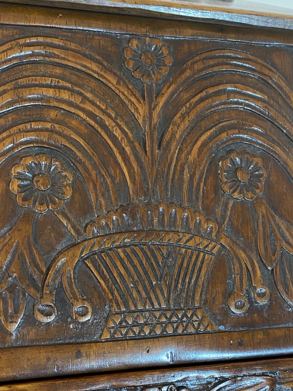Walnut Carved Candle Box View XII