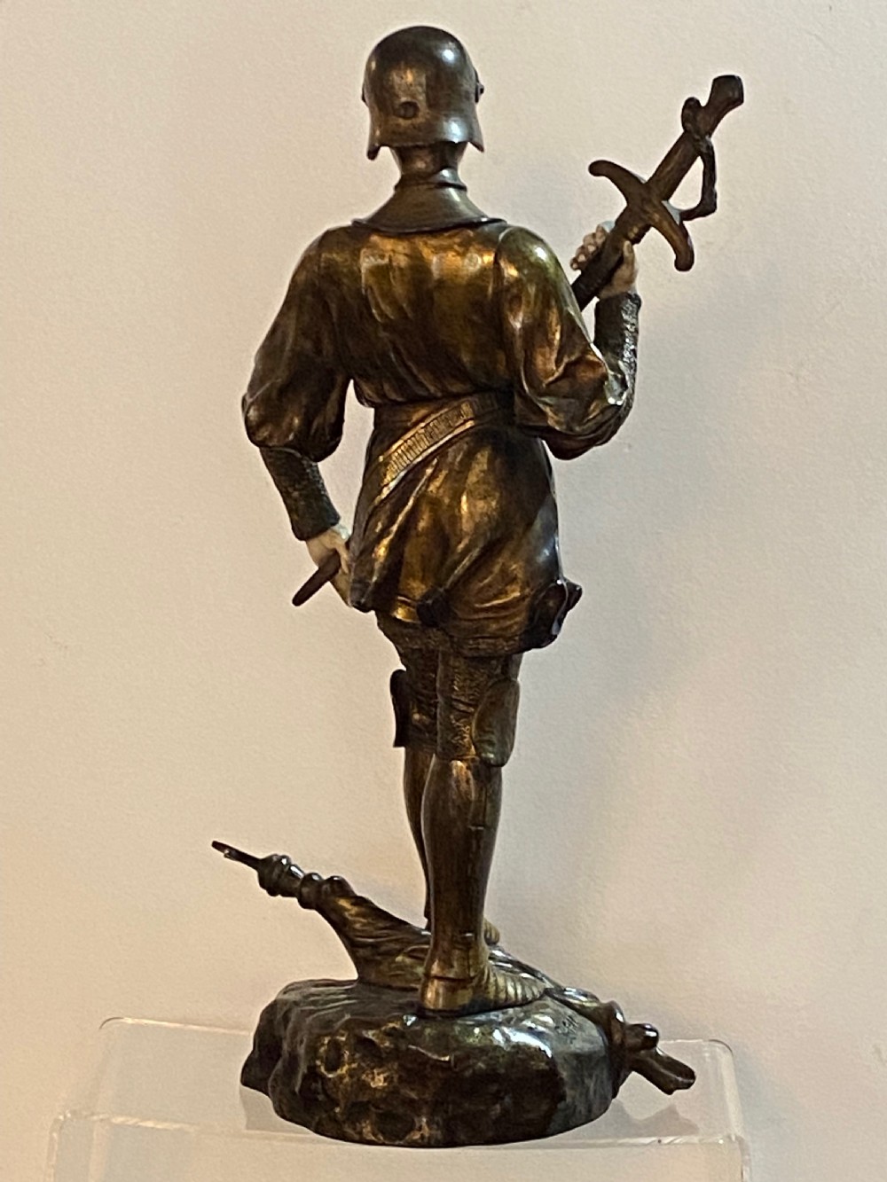 Bronze by Antoine Bofill depicting Jeanne d'Arc View IX