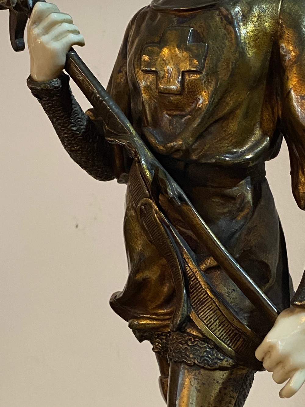 Bronze by Antoine Bofill depicting Jeanne d'Arc View IV