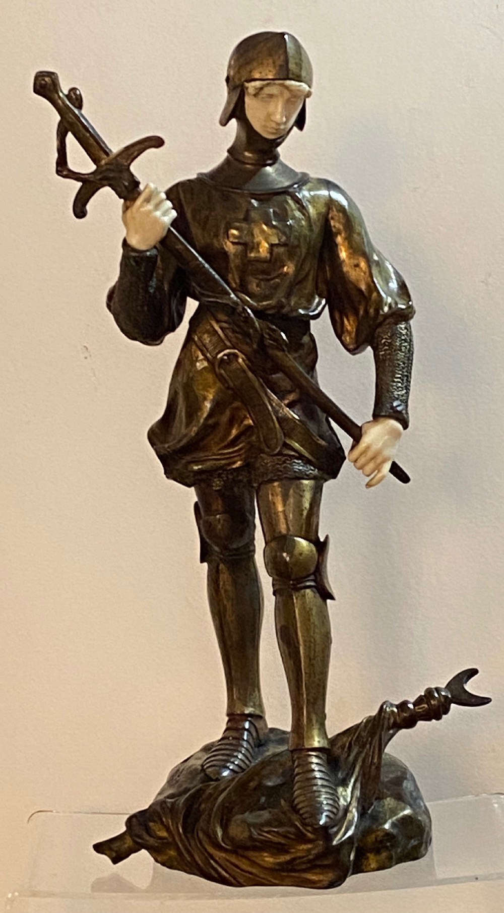 Bronze by Antoine Bofill depicting Jeanne d'Arc
