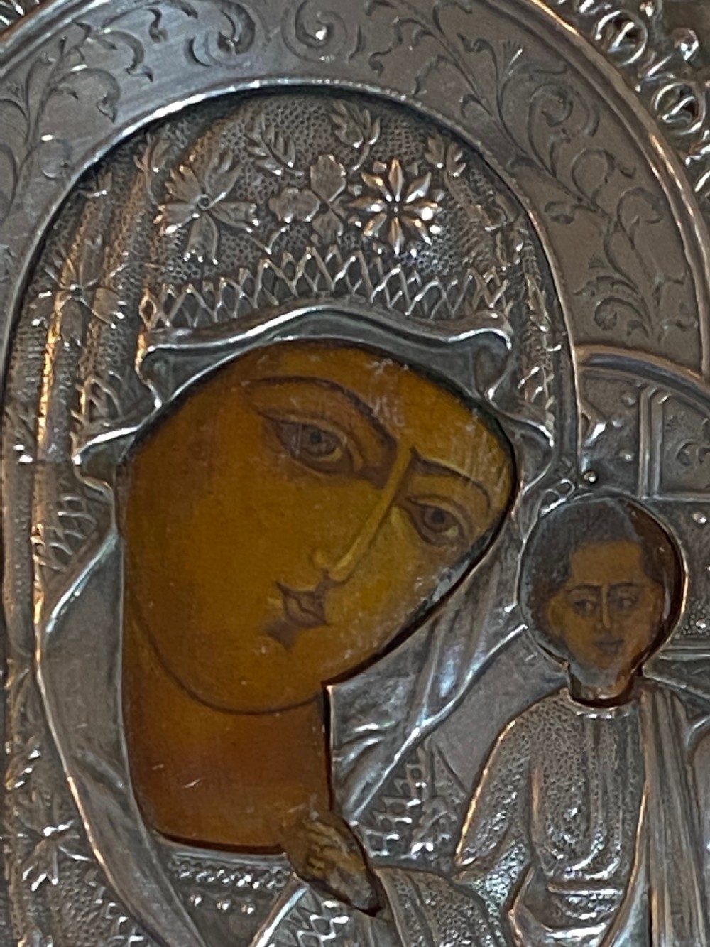 Russian Silver Icon depicting The Mother-of-God of Kazan View X