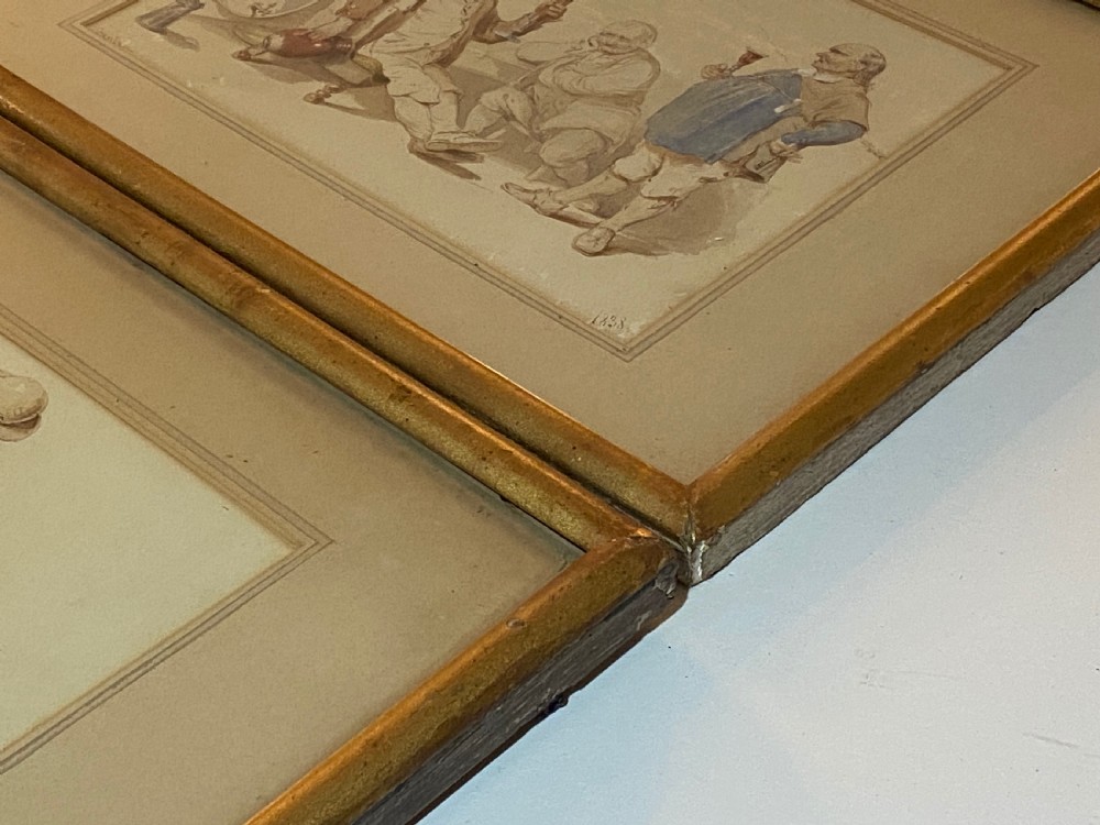Irish Artist Robert Richard Scanlan (1801-1876) Pair of Watercolours View XIII