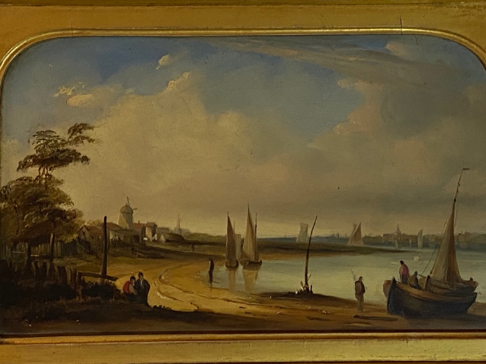 Dutch Oil on Panel ca 1850, original frame. View II