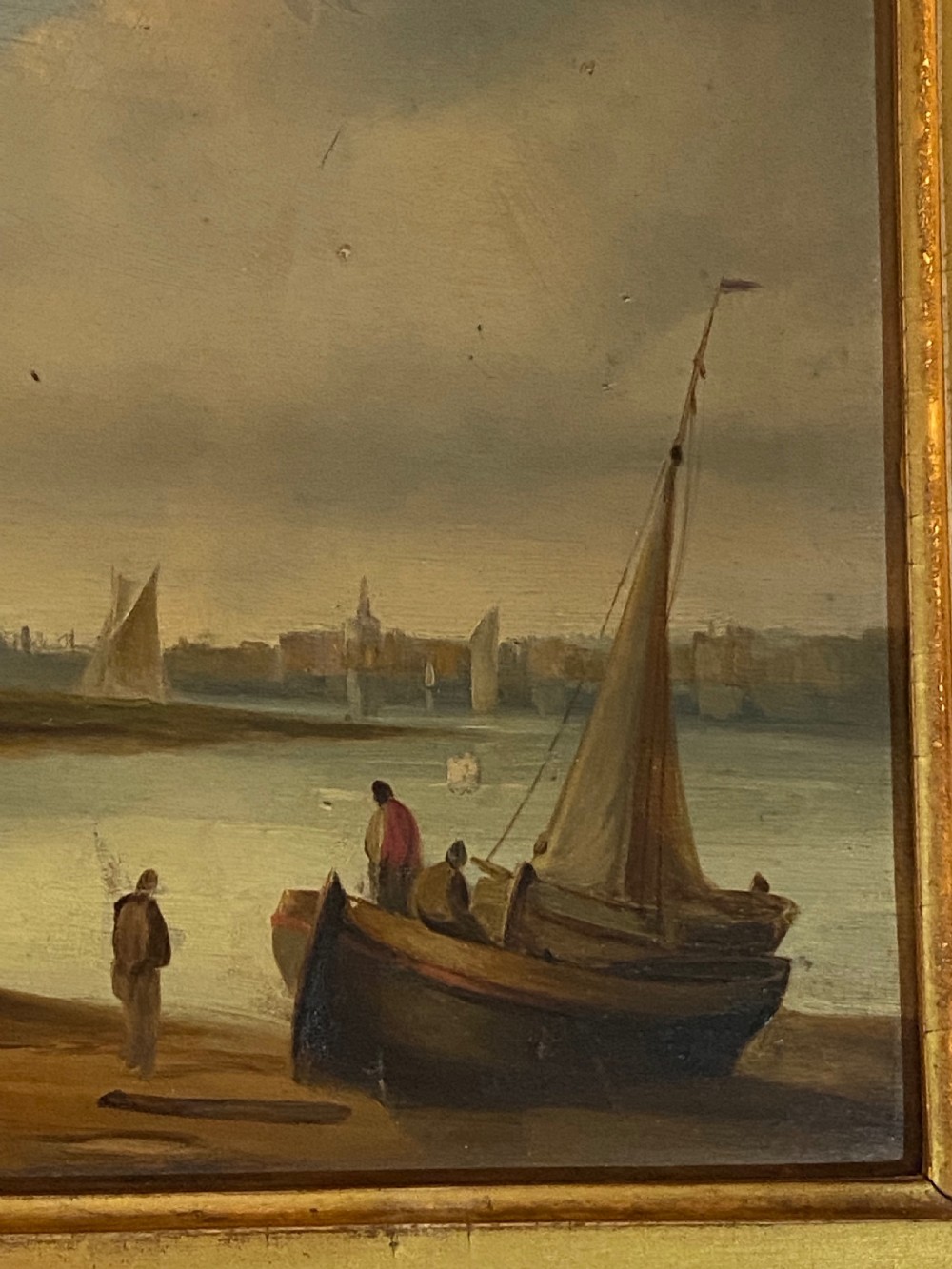 Dutch Oil on Panel ca 1850, original frame. View III