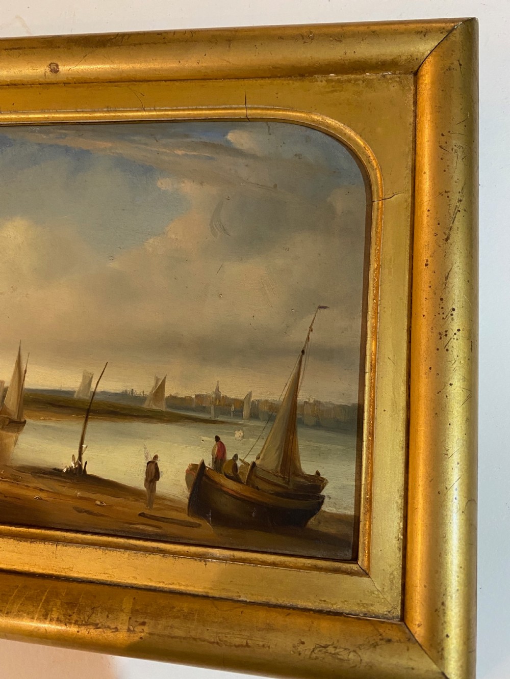 Dutch Oil on Panel ca 1850, original frame. View IX