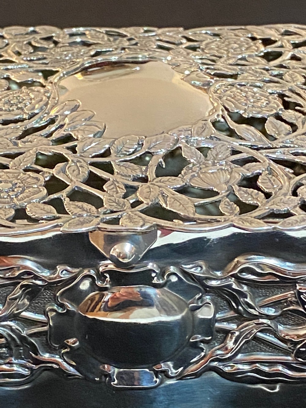 Art Nouveau Silver Potpourri Box  View III