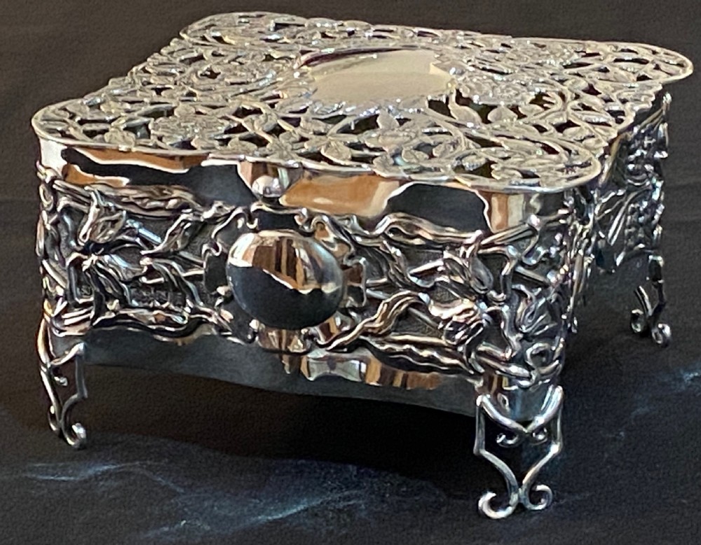 Art Nouveau Silver Potpourri Box  View IV
