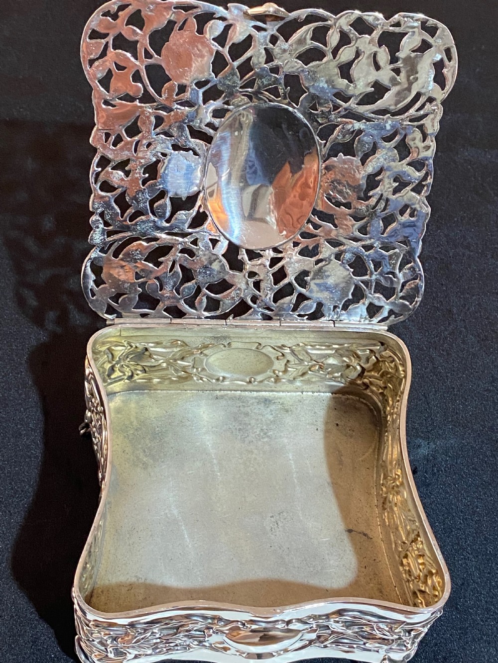 Art Nouveau Silver Potpourri Box  View X