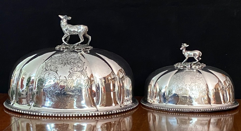 Pair of Silver Plated  Meat Covers with Provenance 