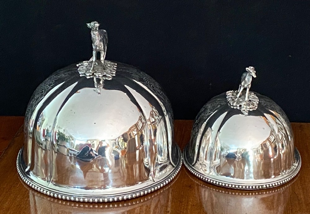 Pair of Silver Plated  Meat Covers with Provenance  View II