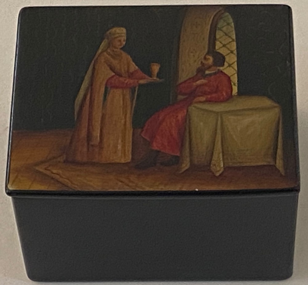 Painted Wood Russian Tea Caddy, ca 1900. View V