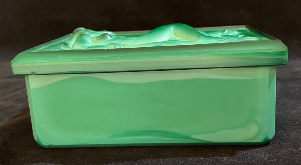 Art Deco Malachite Glass box and Cover by Heinrich Hoffman View III