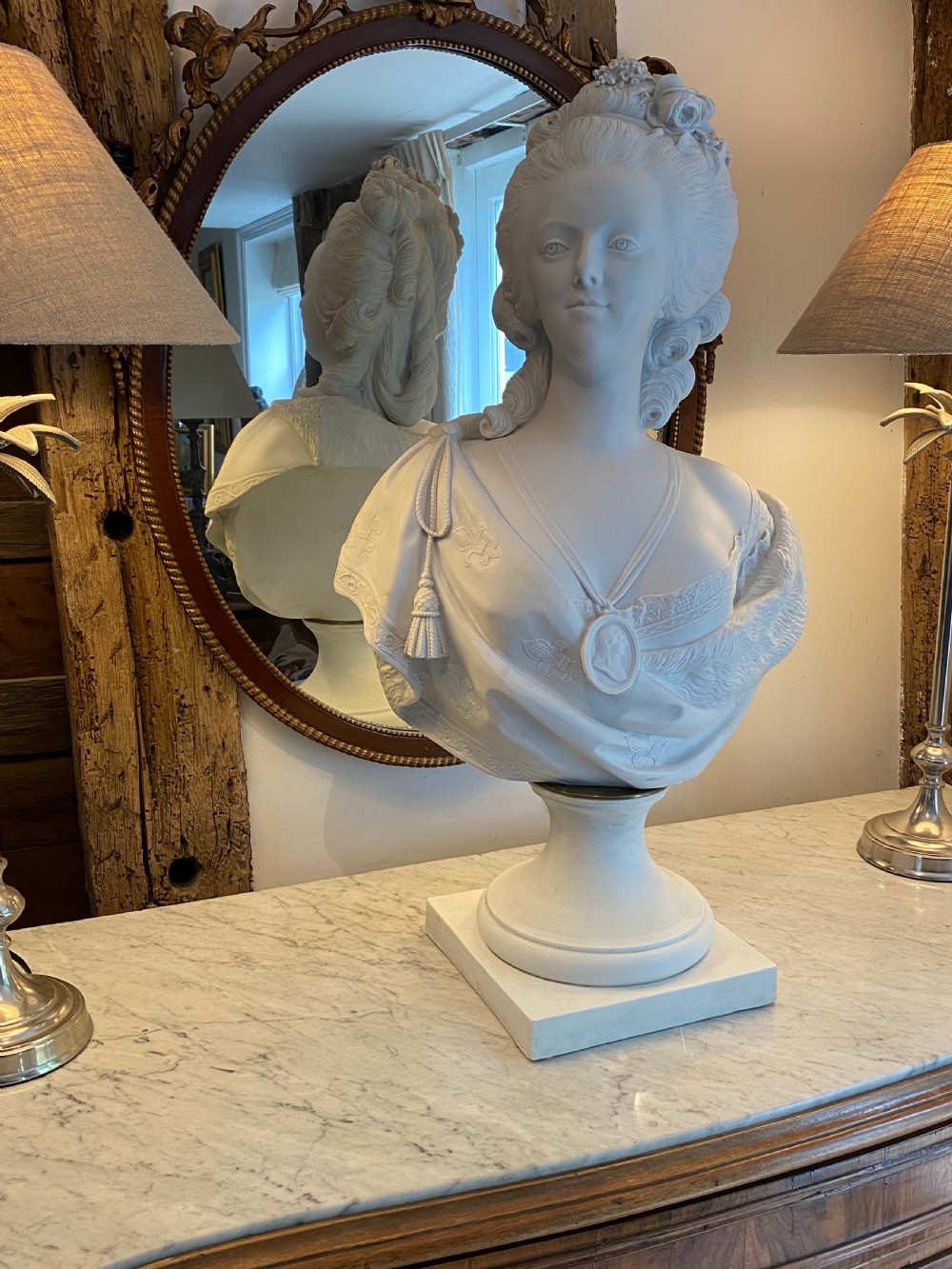 Parian Bust of Marie Antoinette of Very Large Proportion, ca 1910. View II
