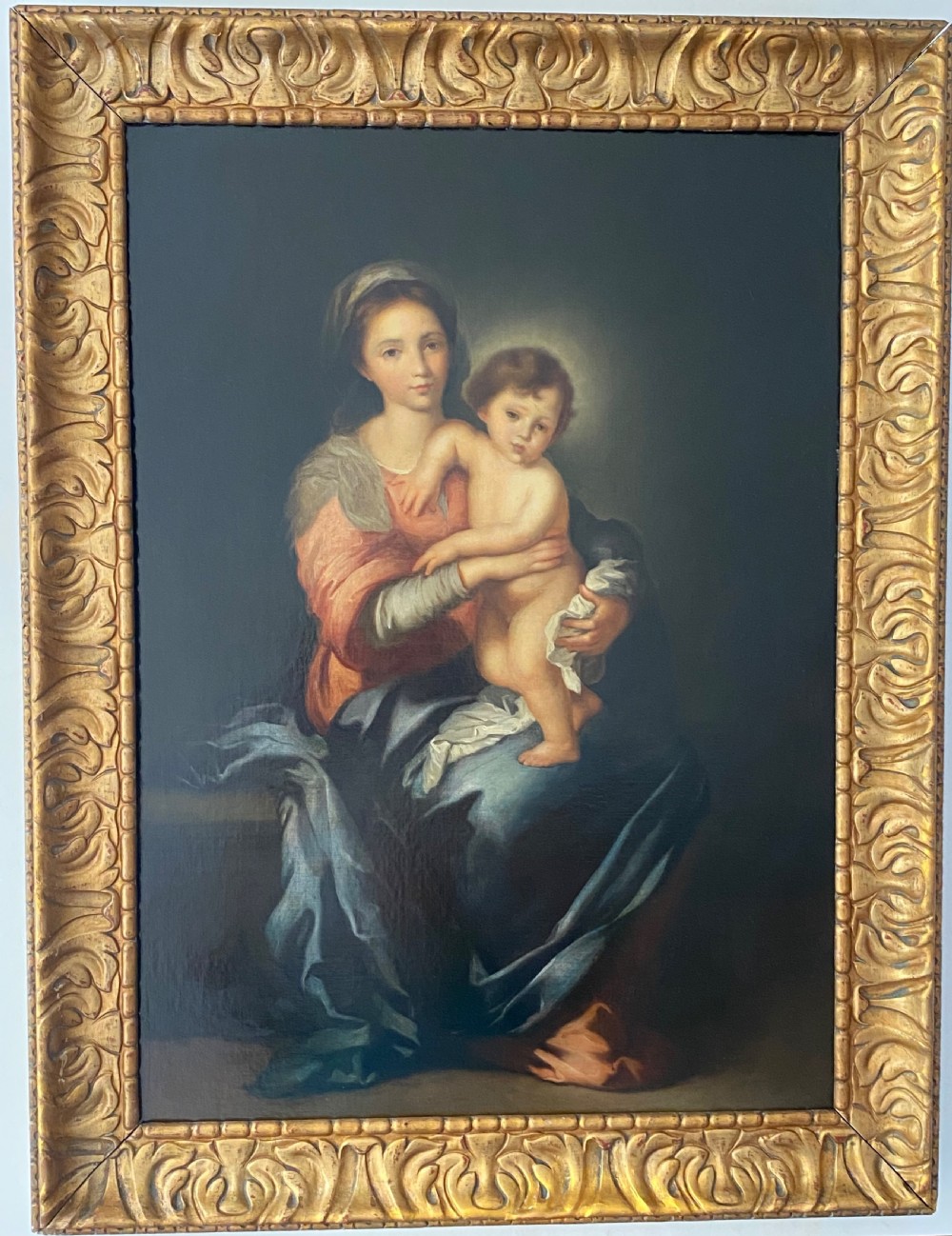 Italian 19th Century Oil on Canvas of Madonna col Bambino View IV