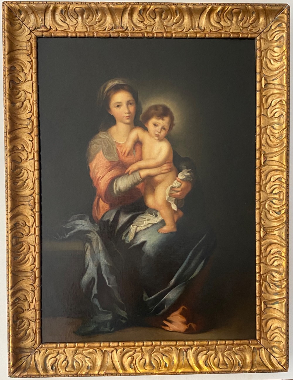 Italian 19th Century Oil on Canvas of Madonna col Bambino View V