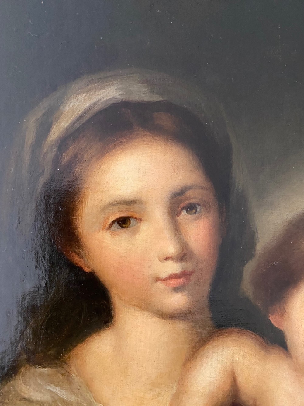 Italian 19th Century Oil on Canvas of Madonna col Bambino View VI