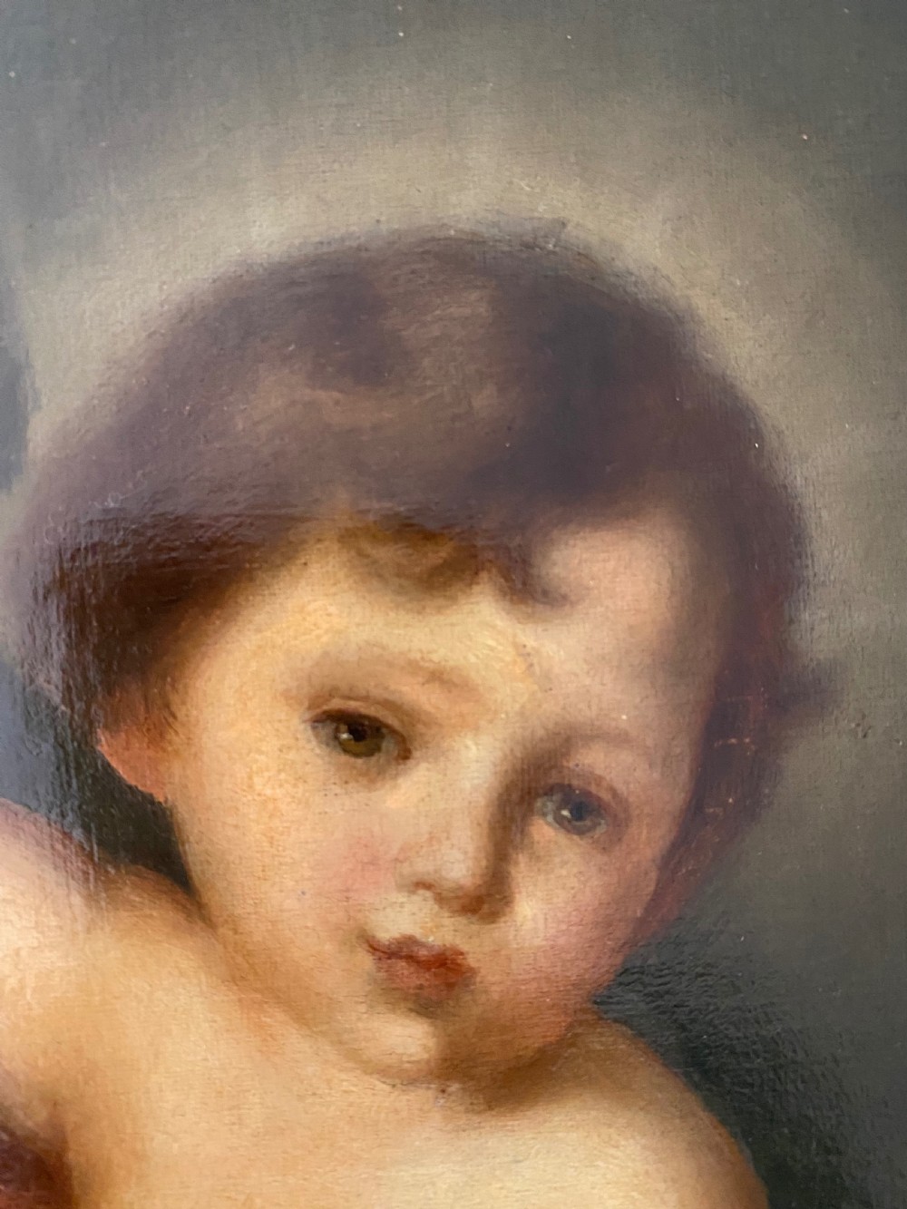 Italian 19th Century Oil on Canvas of Madonna col Bambino View VII