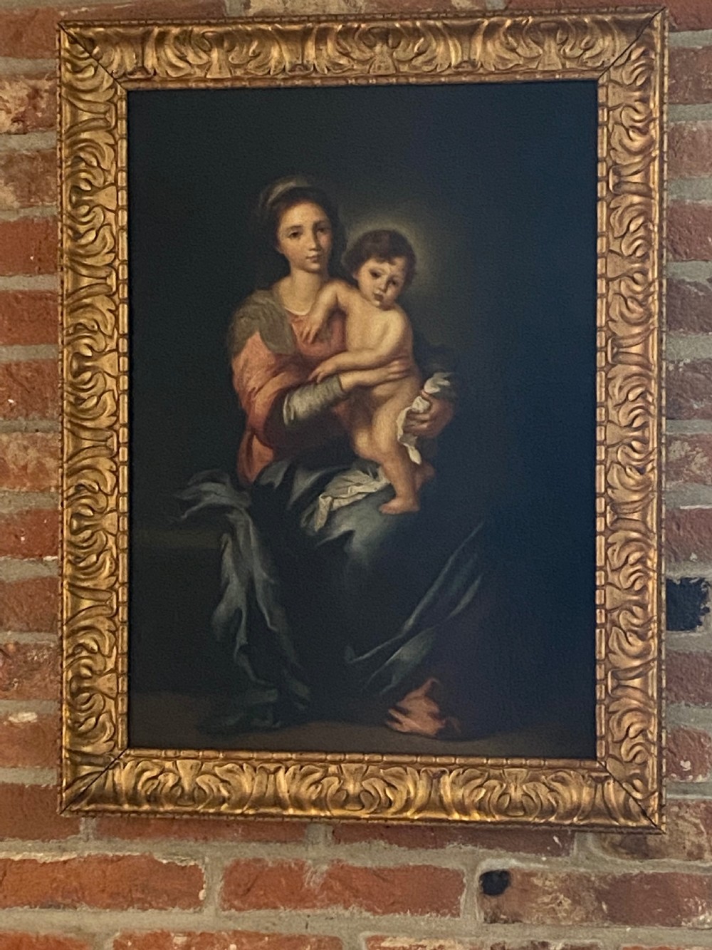 Italian 19th Century Oil on Canvas of Madonna col Bambino View XV
