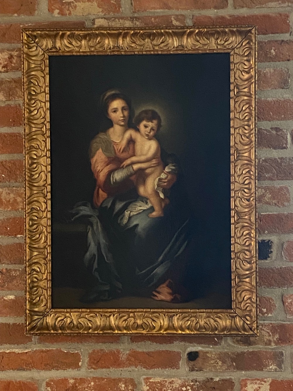 Italian 19th Century Oil on Canvas of Madonna col Bambino View XVI