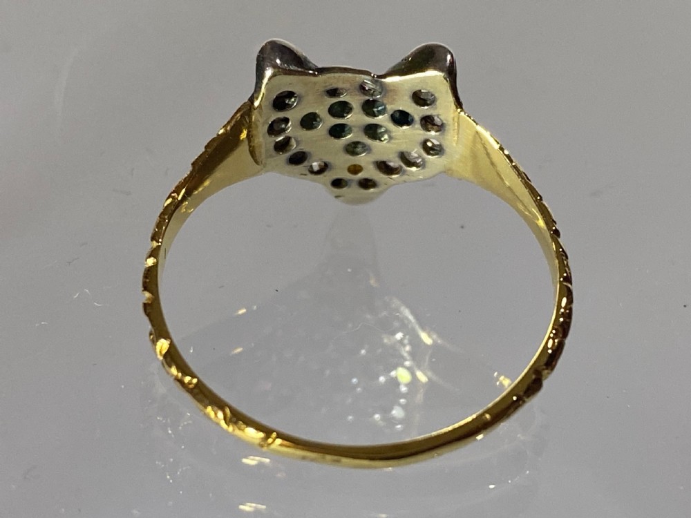 Victorian Fox Mask Diamond Ring View V