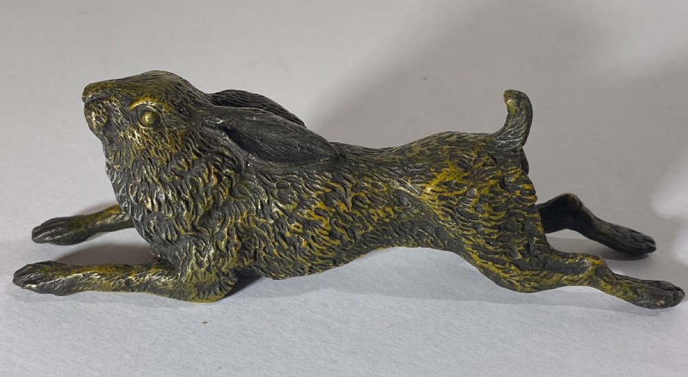 Franz Bergman Cold Painted Bronze Hare