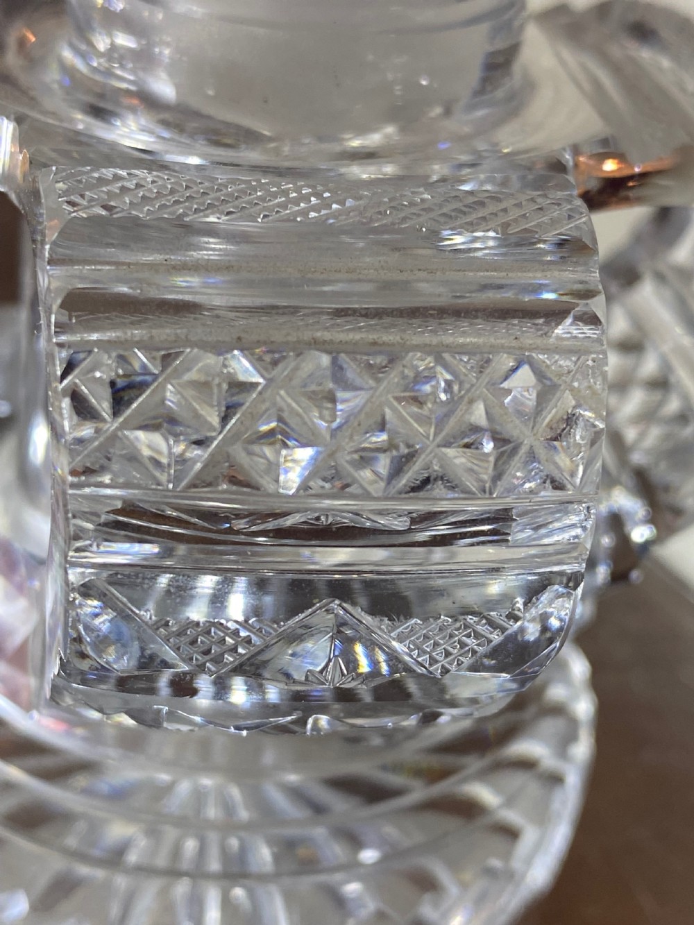 Regency Coronation Crystal Glass Crown Scent Bottle, ca 1820 View II