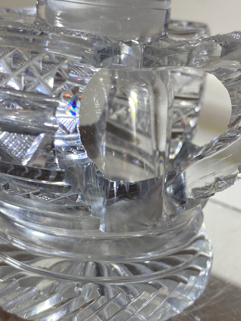 Regency Coronation Crystal Glass Crown Scent Bottle, ca 1820 View IV