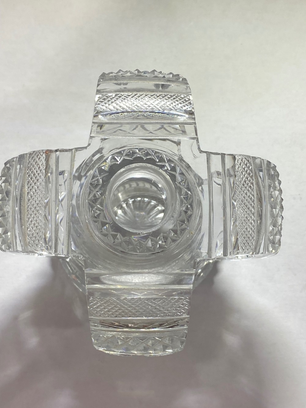Regency Coronation Crystal Glass Crown Scent Bottle, ca 1820 View V