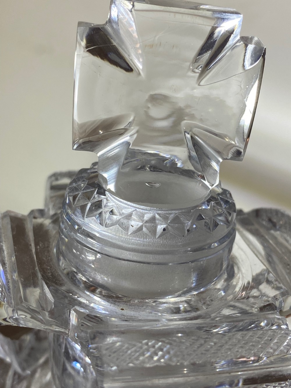 Regency Coronation Crystal Glass Crown Scent Bottle, ca 1820 View IX