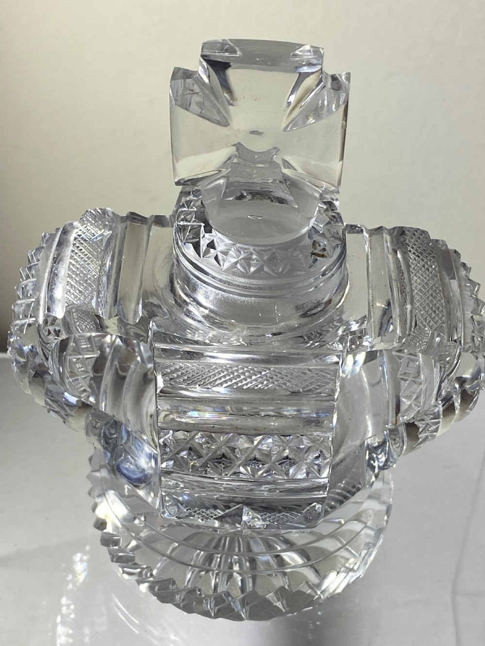 Regency Coronation Crystal Glass Crown Scent Bottle, ca 1820 View XI