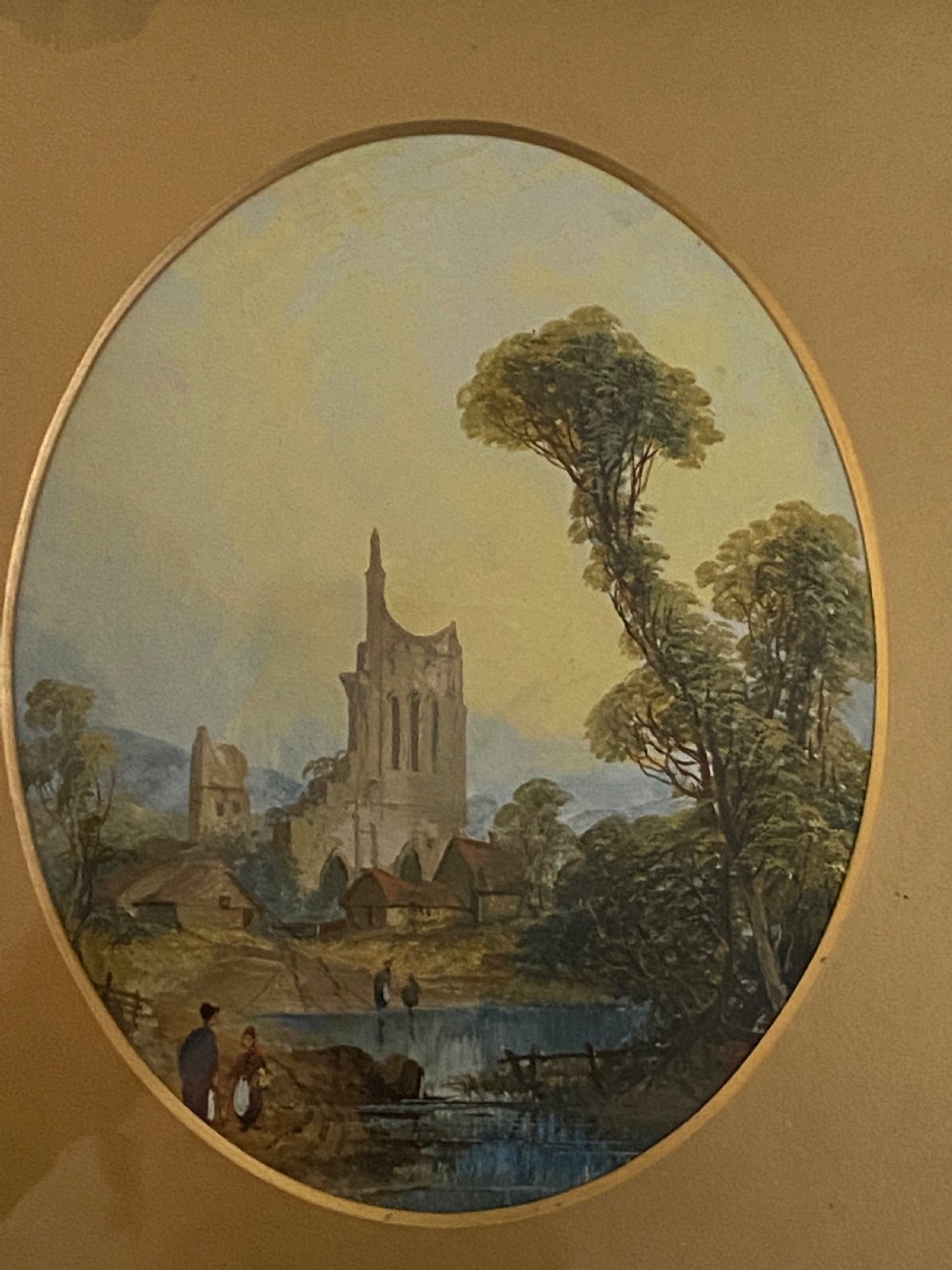 Pair of 19th Century Oils on Board in Florentine Frames  View VIII