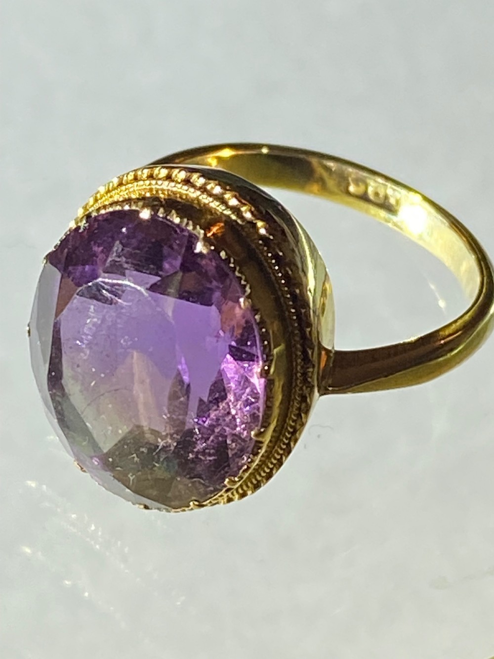 Amethyst and Gold Dress Ring
