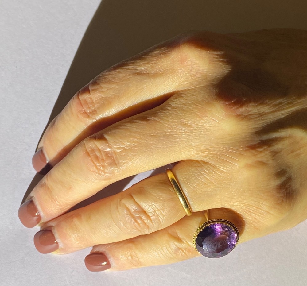 Amethyst and Gold Dress Ring View V